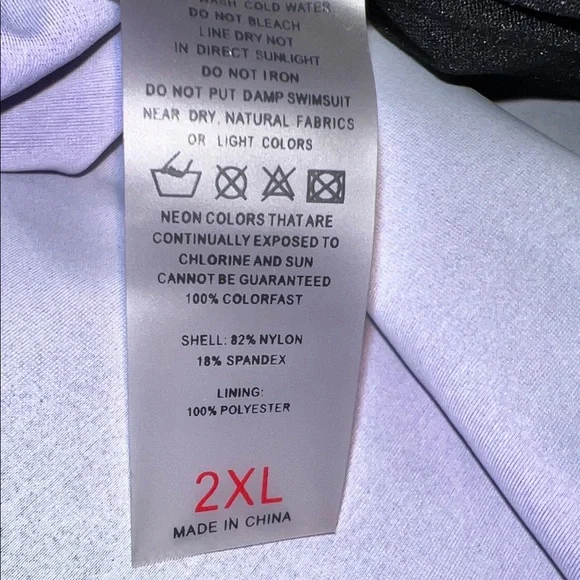 Purple and Black Strappy Swim Top, Plus Size 2X - Picture 8 of 8